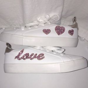 White Kids Sneakers with Sparkle! ✨